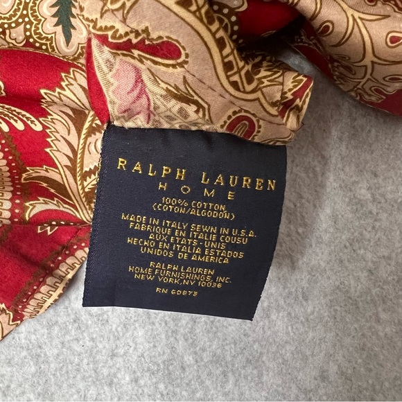 Ralph Lauren Home Jardiniere Paisley Red Sateen Pillow Shams Set of 2 Vintage - Picture 7 of 14